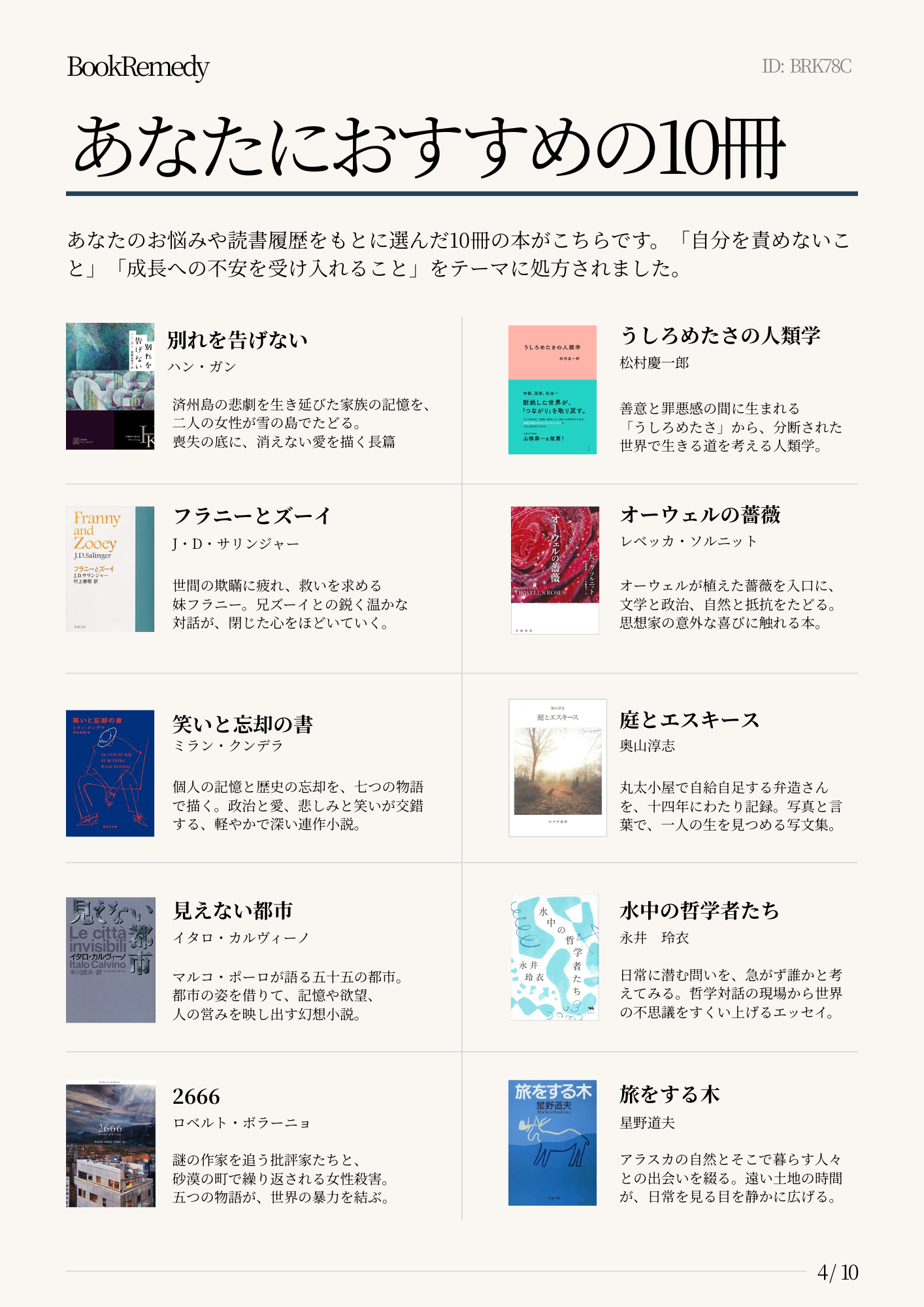 おすすめ本ページのサンプル